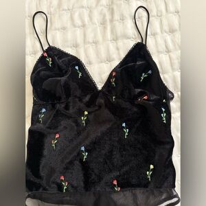 Topshop Black Mesh Going Out Top